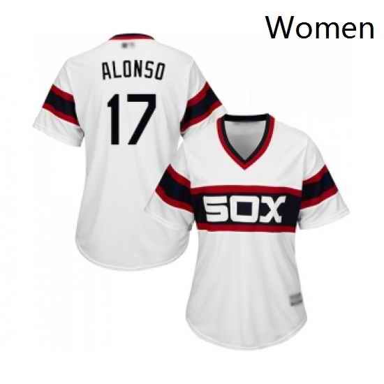 Womens Chicago White Sox 17 Yonder Alonso Replica White 2013 Alternate Home Cool Base Baseball Jersey